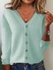 Women's Long Sleeve Knitted Cardigan: Plus Size Spring-Summer Sweater Coat