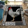 VIKAMA Black And White Chicken Print Rug Soft And Comfortable Living Room And Bedroom Decorative Rug Home Decoration