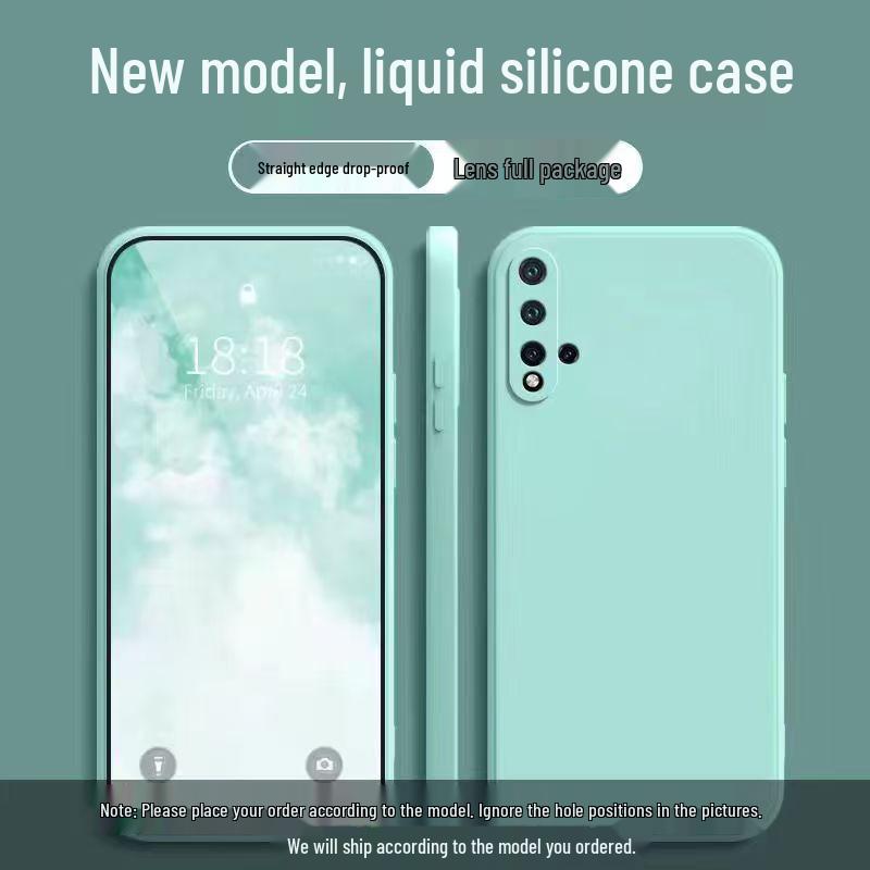 Huawei nova5Pro Liquid Silicone Protective Phone Case - Full Coverage, Drop Protection, Solid Color, Skin-Friendly Feel