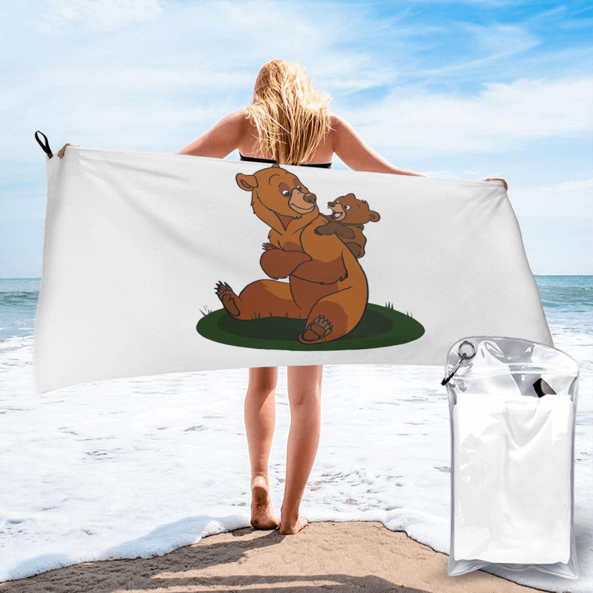 

Brother Bear Beach Towel Soft Microfiber Quick Dry Absorbent Quick Towels For Bath W30*H60(CM)