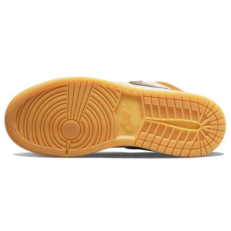Air Jordan 1 Low SE GS Ceramic Kids Sneakers Orange White Medium-Olive DJ0342-102