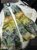 BYSIFA|New Khaki Yellow Silk Scarf Printed Winter Elegant Peony Design Long Scarves Shawls Fashion Brand Head Neck Scarves Capes