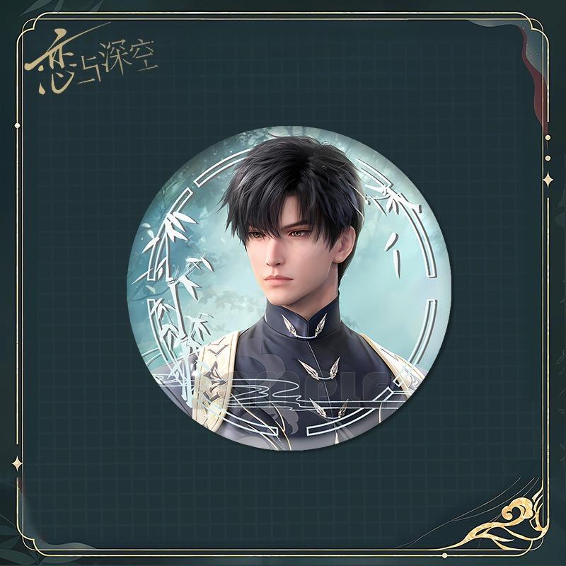 Love and Deepspace Zayne Lishen 58MM Badge + 9CM Quicksand Ornament Anime Cosplay Brooch Pin Backpack Decoration Game Fans Gift