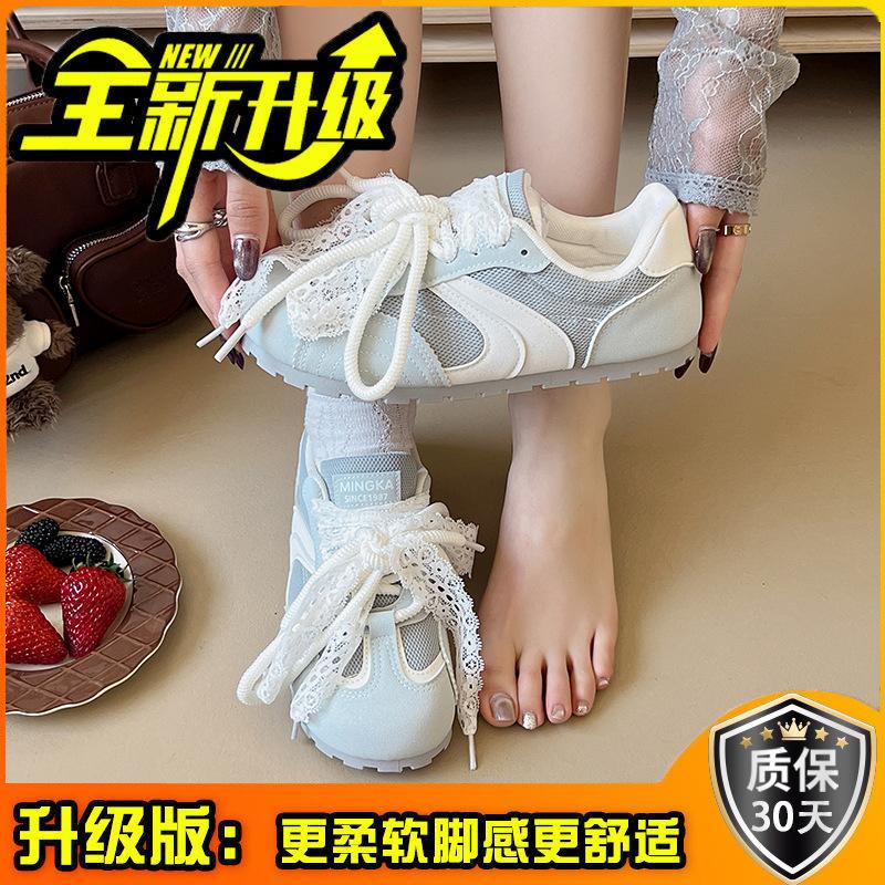 Retro Chic Color Matching Platform Casual Moral Training Shoes Women's 2025 Spring and Summer New Design Sports Board Shoes White Shoes