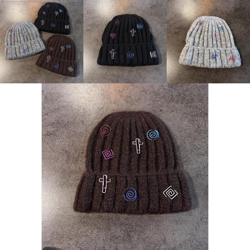 Fashion Knitted Hat With Double Ring Embellishment For Winter Sports And Casual