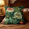 William Morris Inspired Floral Print Throw Pillow Cover, Vintage Botanical Peony Decorative Cushion