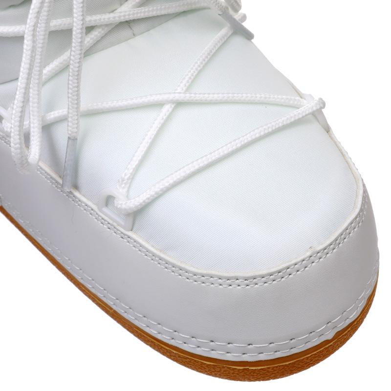Y025 Trendy 2025 Winter Skiing Space Boots: Stylish Round Toe, Mid-Calf Women's Snow Boots, Thickened Moon Shoes.