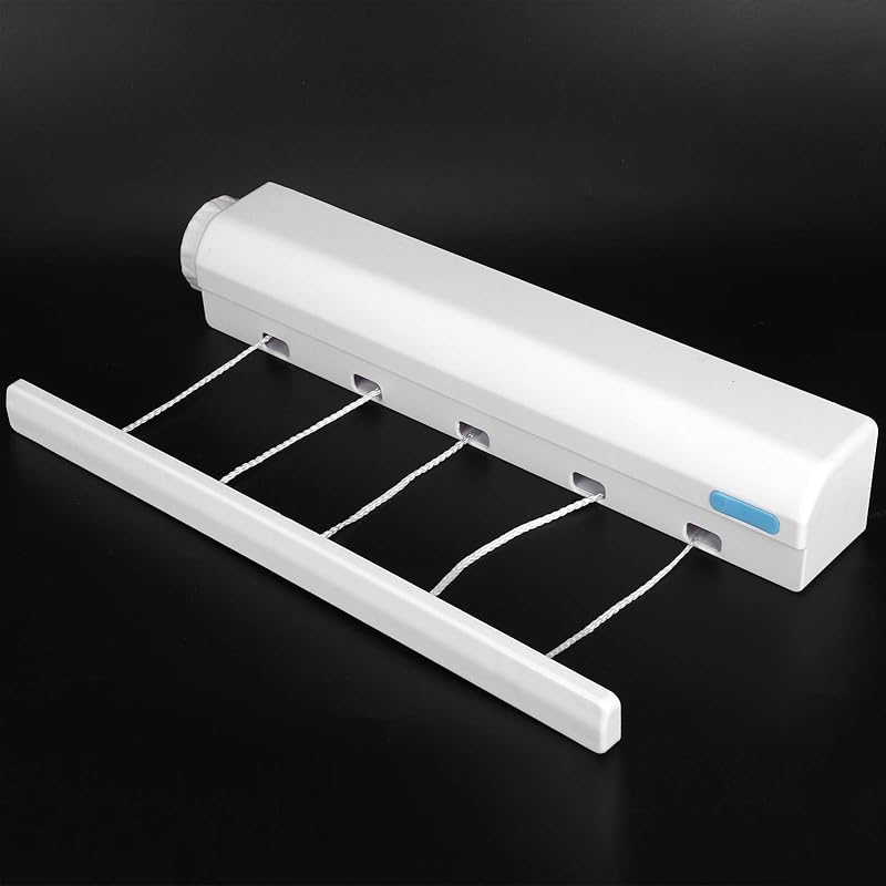 Бельевая веревка, Автоматическая телескопическая бельевая веревка Настенная выдвижная сушилка для белья Веревка с крючком для помещений и улицы Монтаж на шурупах