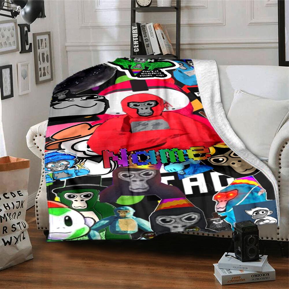 Custom Name Monkey Name Collage Party Blanket For Couch Bed Plush Cozy Fuzzy Blanket Super Soft Warm Blankets For Fall And Winter 091697