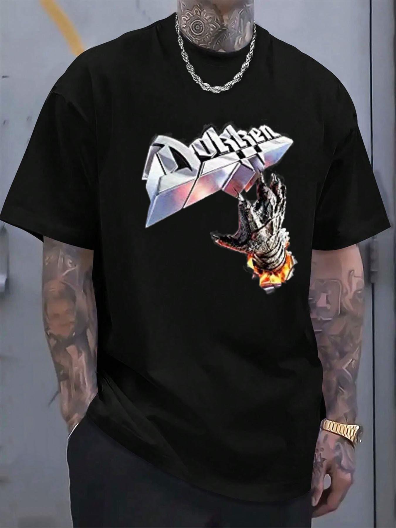 Men S Black Summer T-Shirt Featuring Dolben Graphic Print - Trendy Casual Crew Neck XXL
