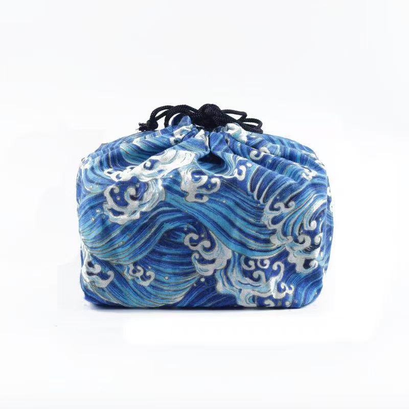 Japanese Style Cute Drawstring Lunch Bag Storage Bag Travel Picnic Portable Bento Storage Bundle Tote Pouch Cutlery Storage Gift
