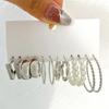 Yousheng 6 Pairs Women Hoop Earrings Simple Geometric C-shaped Twisted Faux Pearl Assorted Earrings Fashion Accessories Gift