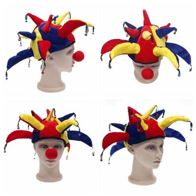 Adult Stage Performance Clown Hat Multicolor Dress Up Party Costume Hat Colorful Cosplay Funny Clown Hat Halloween