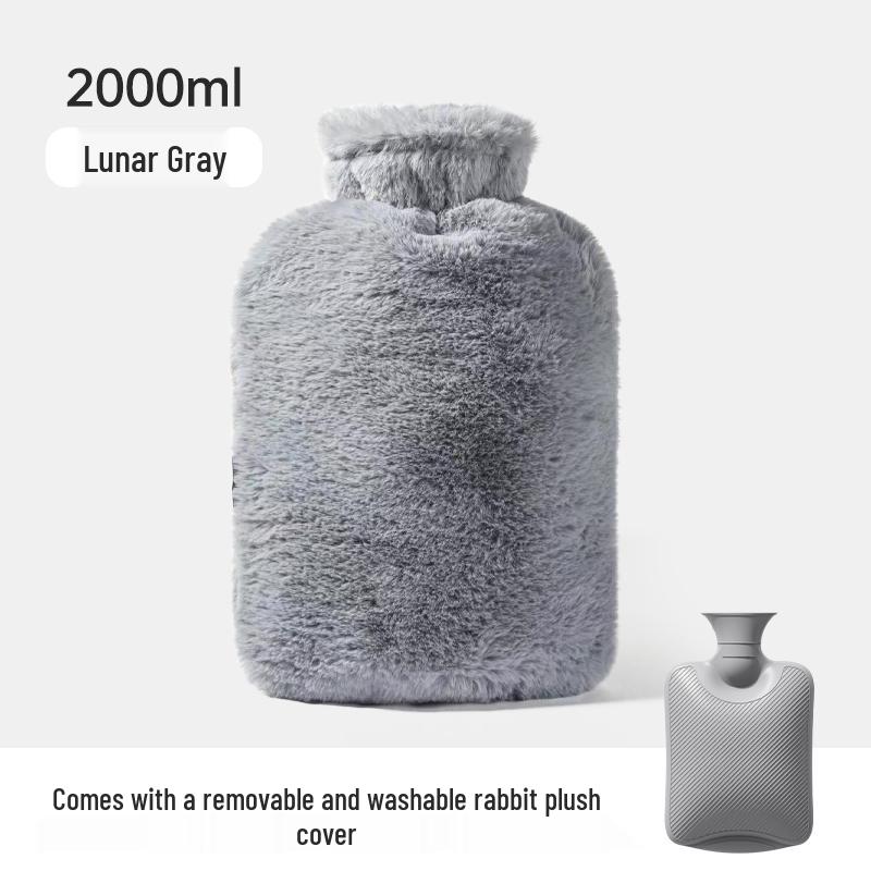 Large Plush Hot Water Bottle & Hand Warmer for Abdomen and Feet