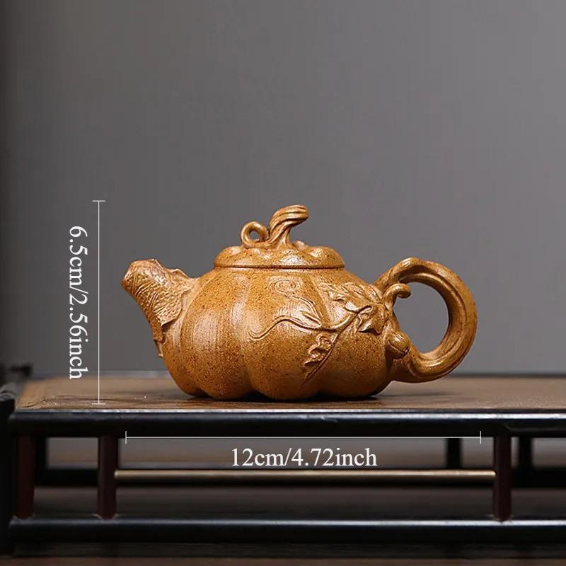 

130ml Pumpkin Purple Clay Pot Chinese Small Capacity Teapot Home Kung Fu Tea Set High End Gifts Internal Push Ball Hole Filter