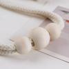 Magnetic Wood Beads Curtain Tieback, Farmhouse Rustic Window Curtain Holders Ties Backs, Handmade Decorative Drape Curtain Holdbacks