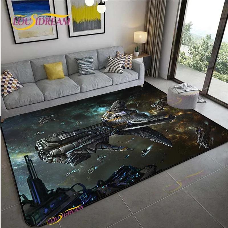 3D Space Ship Station Carpet for Living Room Bedroom Table Cinema Rug Kitchen Door Kids Un-slip Floor Mat Alfombra Birthday Gift