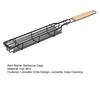 Barbecue Grill Baskets for Meat Vegetables Lockable Grille Rolling BBQ Cage with Wooden Handle Barbecue Net Rack for Shrimp Fish Veggies