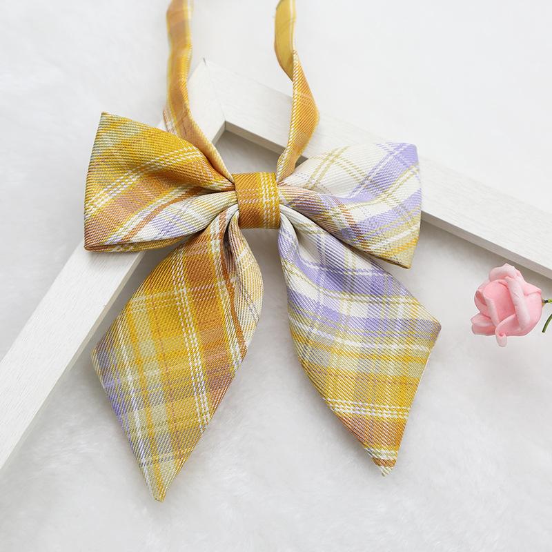 Personalized Flower Plaid Uniform Collar Flower Bow Tie Small Fresh Sailor Suit Bow KTB