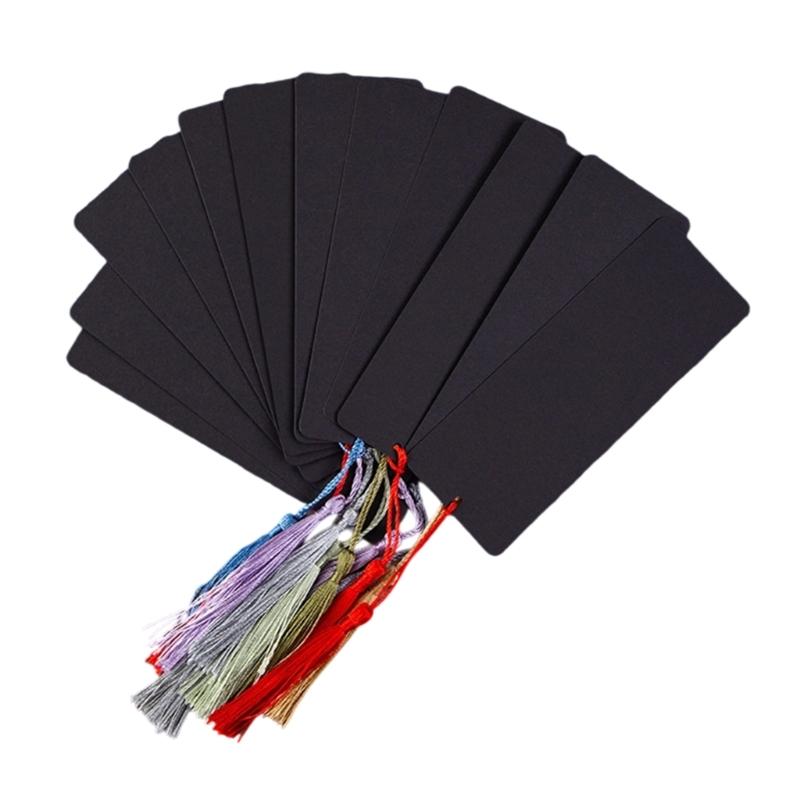 60 Pcs Blank Bookmarks with Tassels Creative Paper Bookmarks White Bookmarks Book Accessories