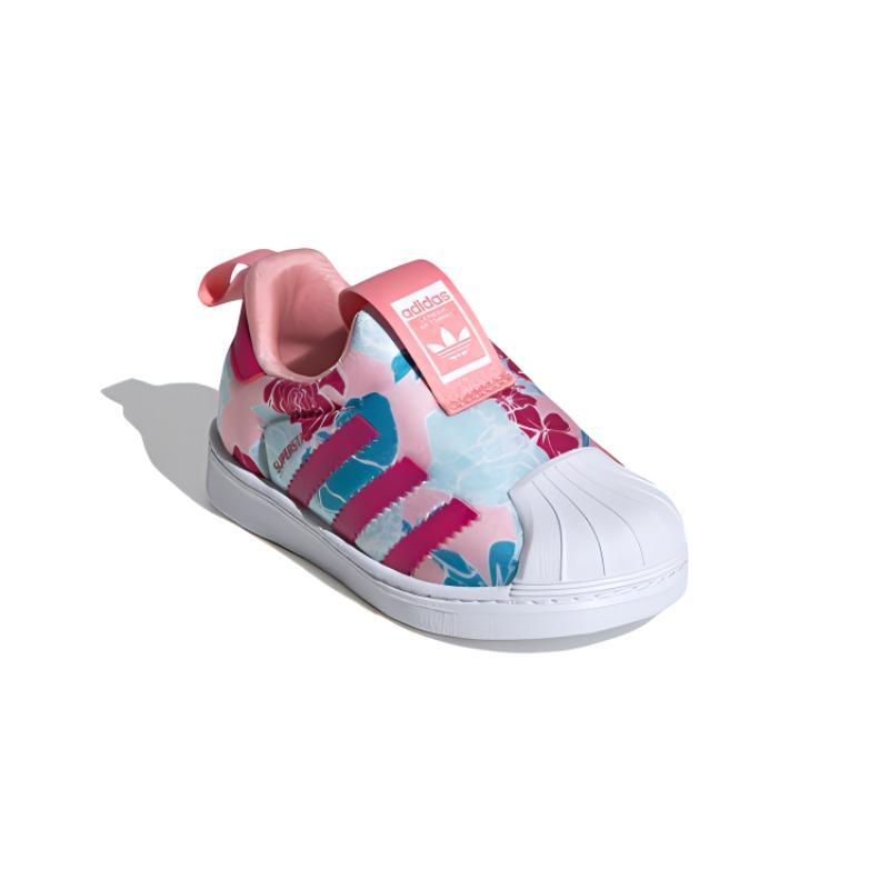 adidas Originals SUPERSTAR 360 Breathable Low Top Skateboard Shoes Pink Blue White Infant And Toddler EF6641