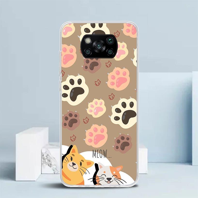 Cat Footprint Funny Paw Cute Phone Case For Xiaomi Poco F7 Ultra X5 X6 X7 Pro M7 Redmi 15C 15 13C 13 12C 12 10C 10 10A 9 9C 9A 9