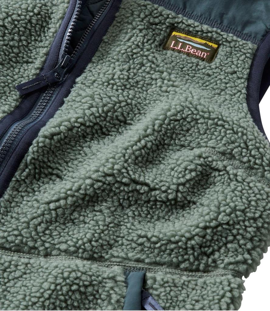 LL Bean Bean Sherpa Fleece US Lead 1000184457 Women's Vest, Fit, Petite, Medium, Gray,