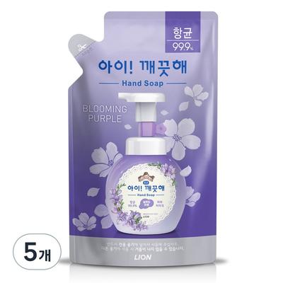 Recambio de jabón de manos en espuma antibacteriano iClean Blooming Purple, 200 ml (5 unidades)