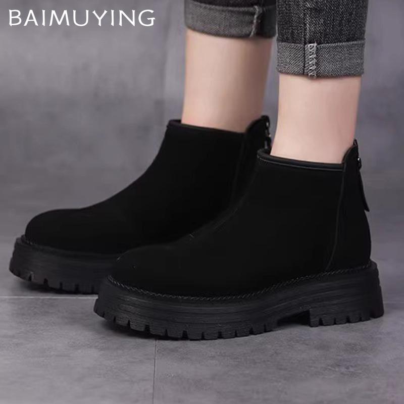 Γυναικείες Μποτάκια Αστραγάλου με Πλατφόρμα από Σουέτ, Ψηλά Τακούνια, Μόδα Παπούτσια Γυναίκα 2025 Τάση, Χειμώνας Νέα, Άνετα για Περίπατο, Αθλητικά Casual, Χιονιού Μπότες Γυναικείες