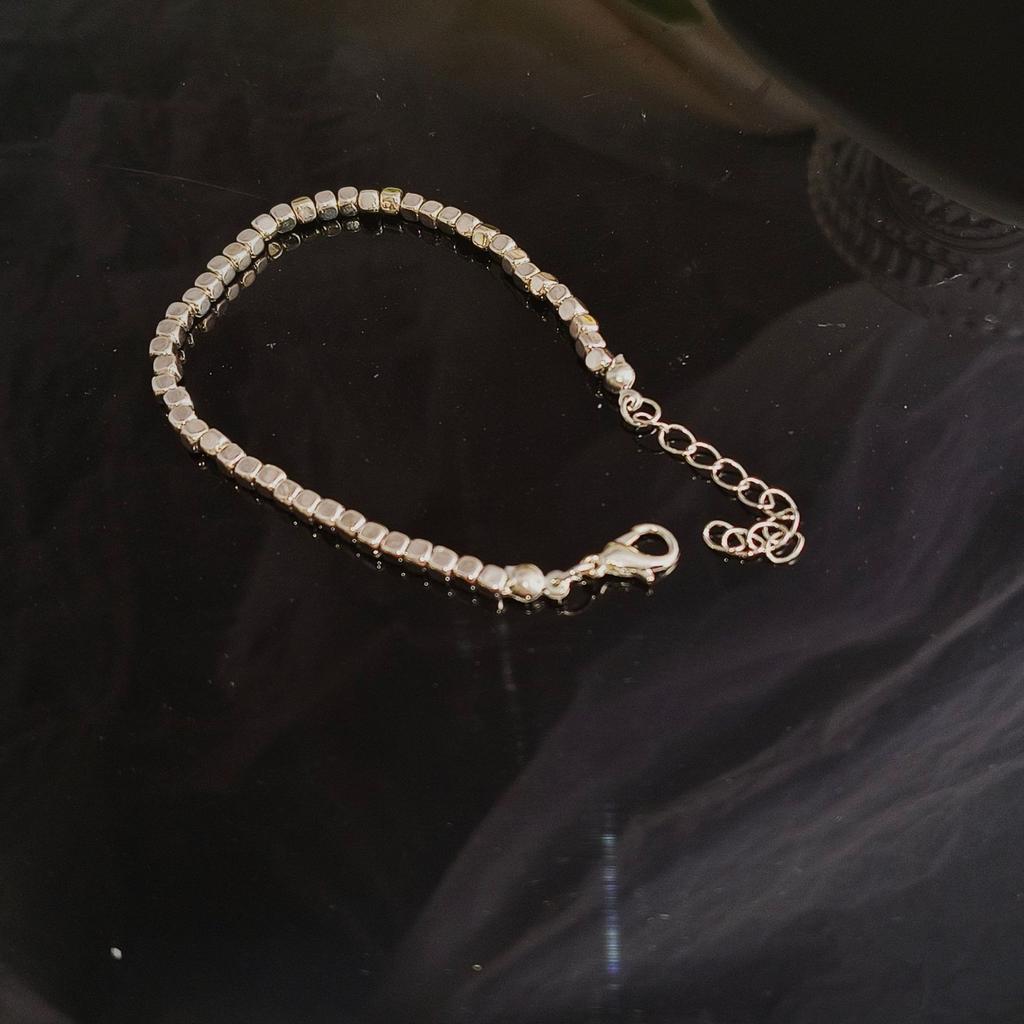Strong Tears Recommendation~ Popular Xiaomi Beads Ring Broken Silver Advanced Sense Clavicle Chain Cold Wind