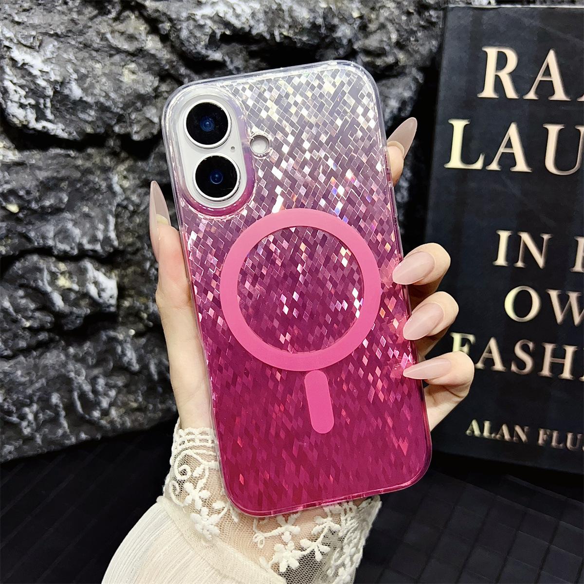 

Чехол для мобильного телефона iPhone 16 ProMax Подходит для Apple 15 Прозрачный Магнитный Защитный Чехол 14pro Тонкий Чехол iPhone12/12Pro Universal