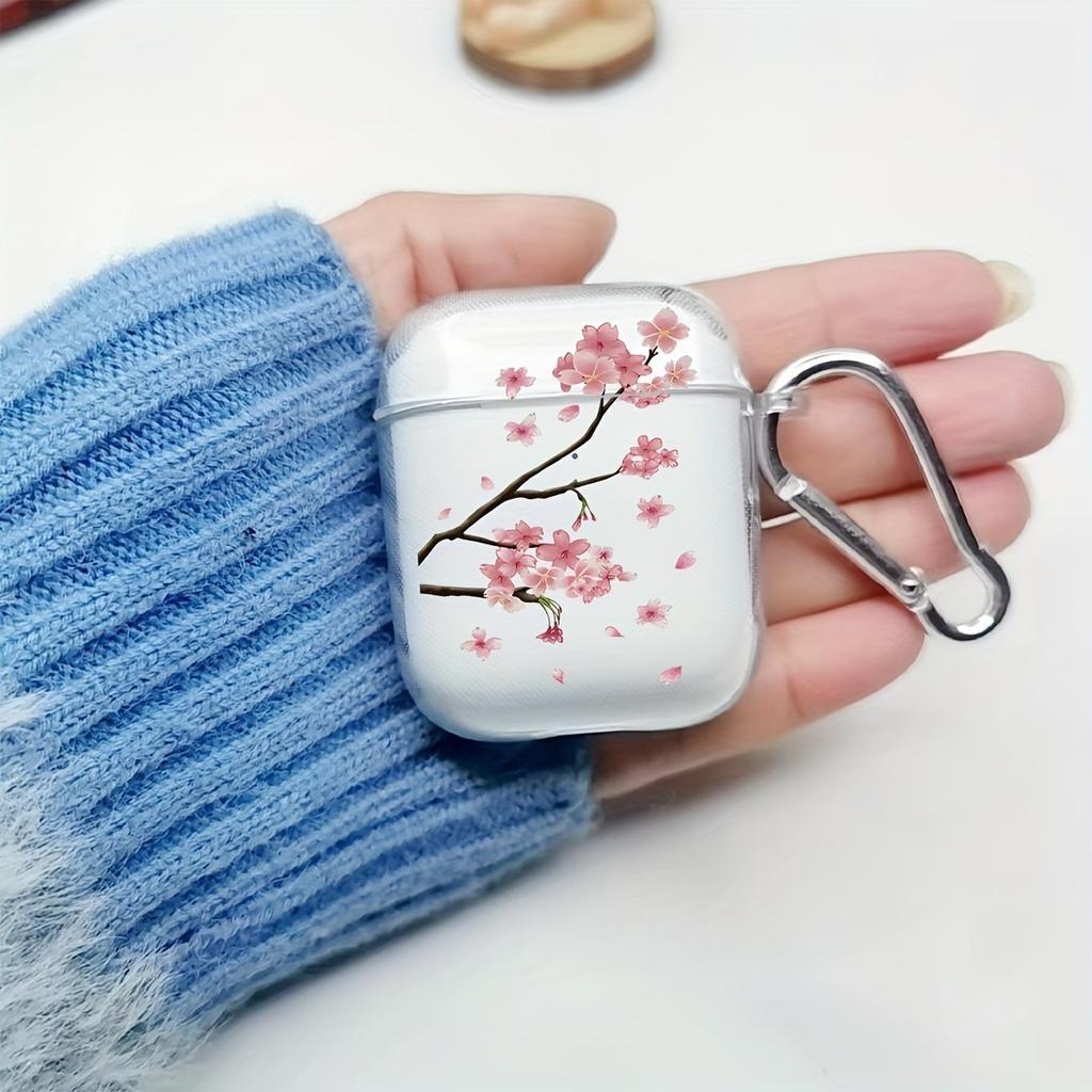 Fashion Cherry Blossoms Case For AirPods Pro3/Pro2/Pro Clear Soft Protective Cover For AirPods 2/3/4 Earphone Case With