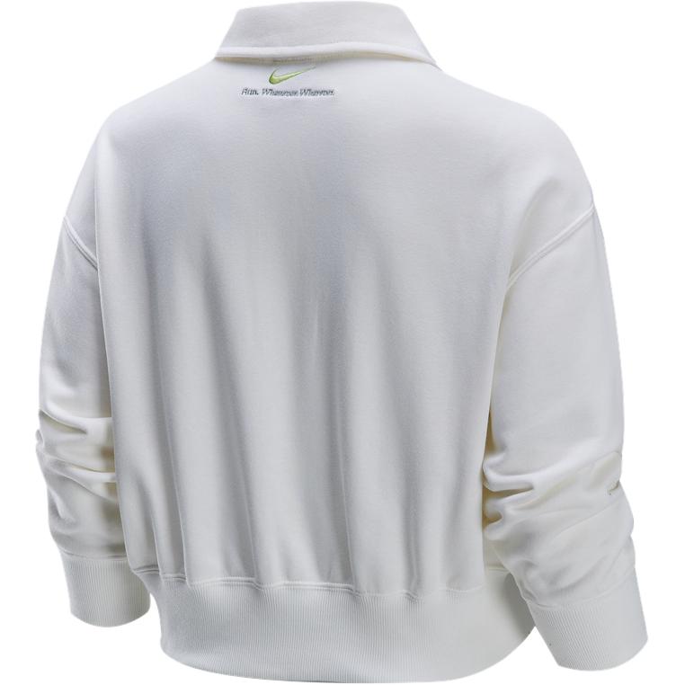 Nike Sportswear Phoenix Fleece NSW Phoenix Logo Comfortable Short Collar Long Sleeve Sweatshirt Women Sweatshirt Sail-White HQ7395133