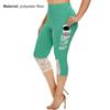 Female Pants Women Lace Stitching Slim Leggings Elastic Waist Tight Yoga for Sports