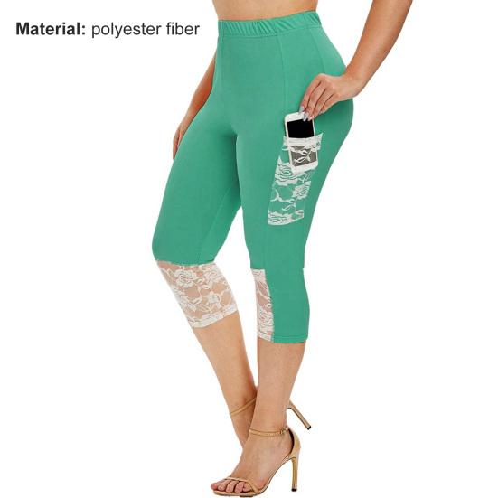Female Pants Women Lace Stitching Slim Leggings Elastic Waist Tight Yoga for Sports