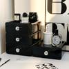 INS Black Desktop Storage Box Drawer Type Storage Organizer Box Dormitory Office Table Shelf For Stationery Sundries Jewelry