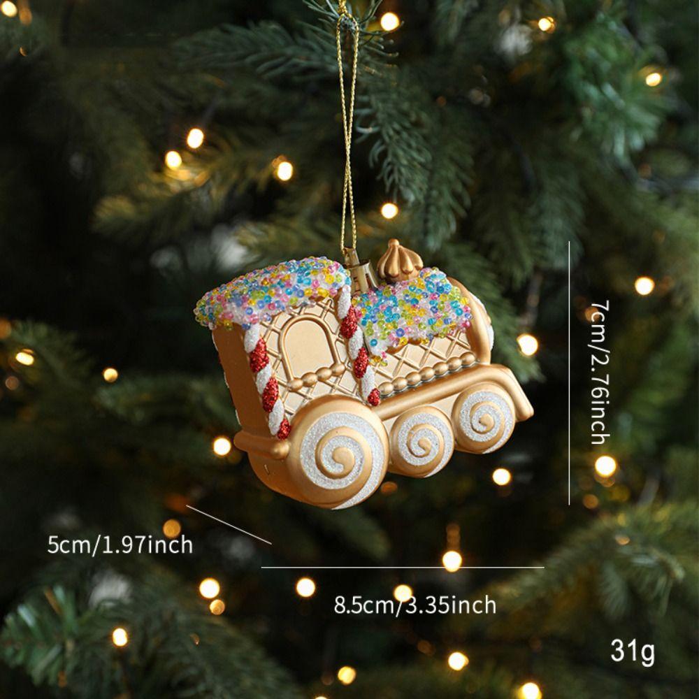 Plastic Fox Bear Pendant Colorful Christmas Resin Pendant Christmas Tree Decoration Xmas