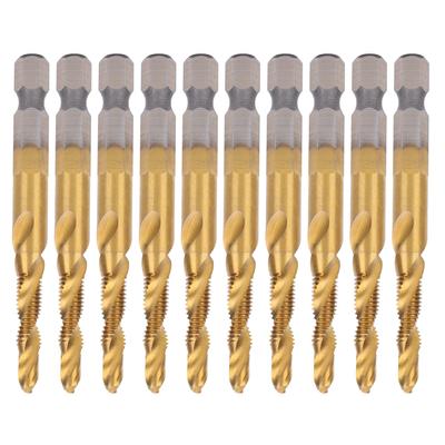 10 Stück Gewindebohrer HSS 6.1 Sechskant Vierkant Schaft Ti beschichtet Verbund M5 Hardware Handwerkzeuge