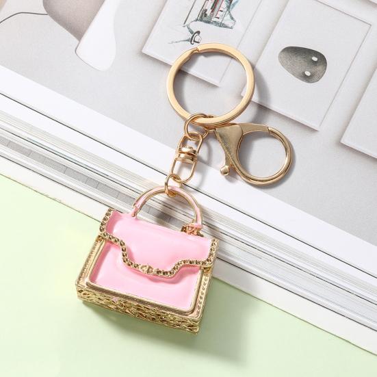 Schlüsselanhänger Anhänger Emaille Mini Handtasche Design Schlüsselanhänger mit Anti-Oxidation Hummerverschluss Dekorative Rucksäcke Zubehör