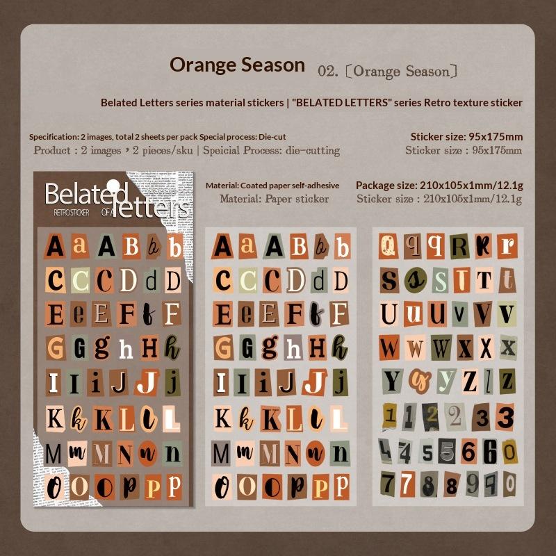 2 Sheets Vintage Scrapbook Aesthetic Journaling Supplies Kit English Alphabet Number Symbol Stickers Retro Letter Decals