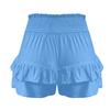 Womens Summer High Waist Ruffle Skirt Cute Flowy  Skirt Casual Comfy Elastic Shorts Wrap Beach Shorts