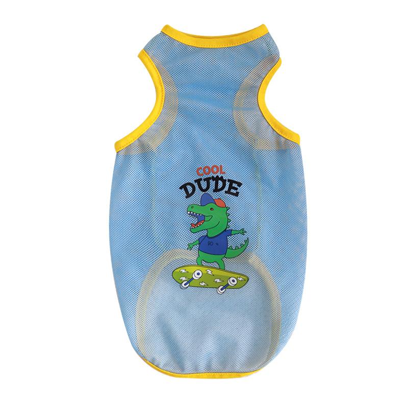 Summer Thin Printed Mesh Vest Cat Clothes Pet Vest Thin Corgi Teddy Pomeranian Dog Clothes