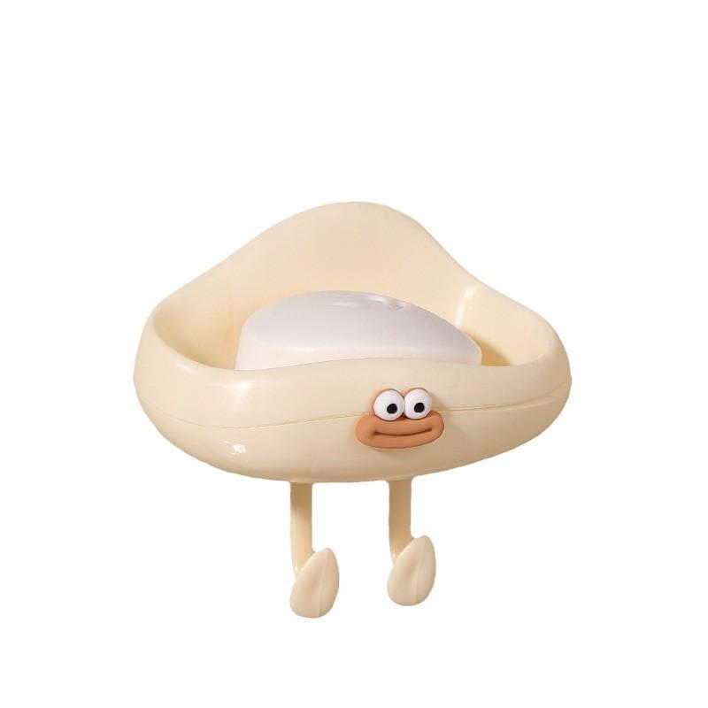 1/2pcs Cute Cloud Shape Wall Mounted Soap Dish Bathroom Organizer Storage Holder with Drainage for Shower Kitchen