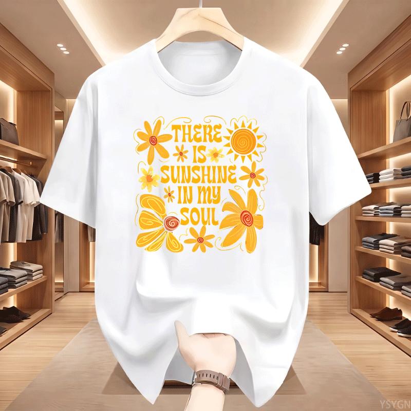 Sunshine In My Soul Tshirt Unisex Unisextal Health T Shirt Retro Boho Summer Vibes Tshirt Flower Tee Casaul Round Neck Tees Tops