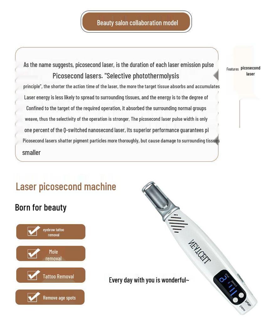 Pico Laser Beauty Device: Tattoo, Spot, Freckle Removal; Non-invasive, Scar-free Eyebrow Treatment.