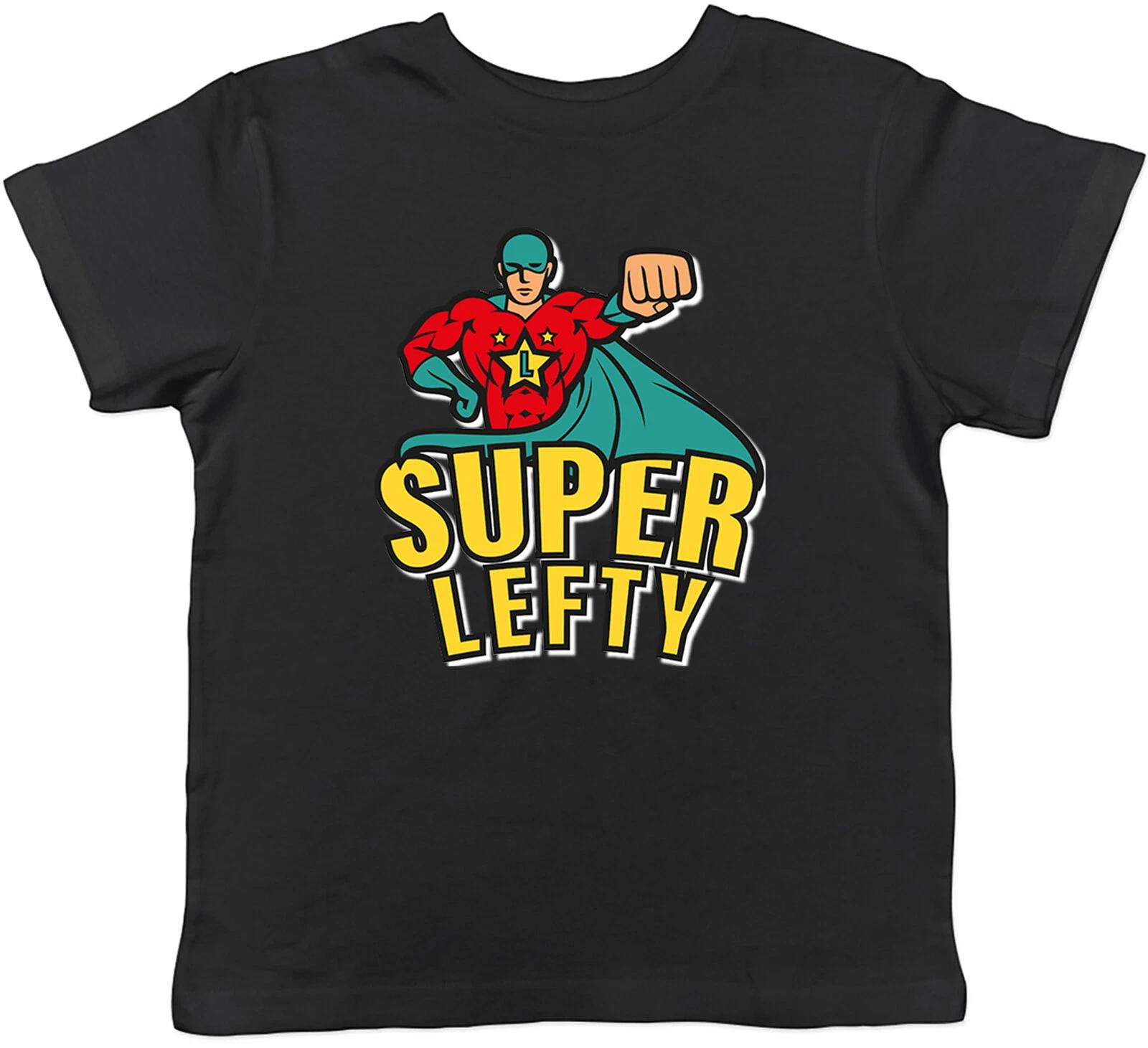 

Super Lefty Kids T-Shirt Left Handed Superhero Childrens Boys Girls Gift 100