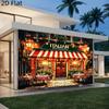 , 2D Flat - A Vibrant And Cozy Italian Restaurant-Themed Polyester Fabric Photography Backdropyzb