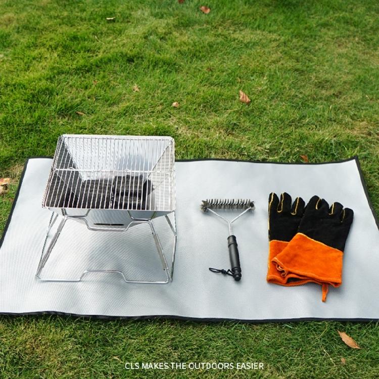 Silicone-Coated Glass Fiber Cloth Fireproof-Mat Indoor-Fireplace Mat-Camping