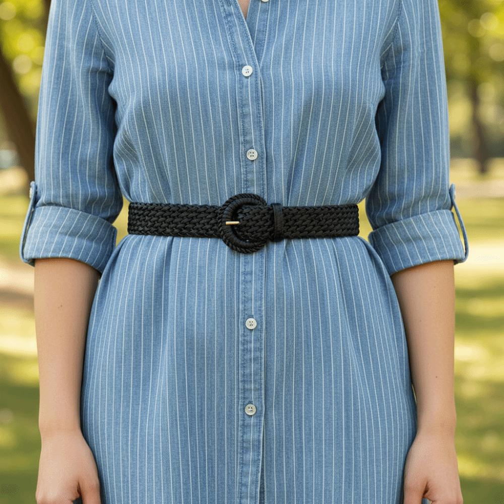 Round Retro Belt Hollow Out Bohemian Style Waistband Casual Weave Belt  Jeans Decorative