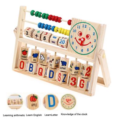 (H0826)Children Baby Kids Toy Math Learning Developmental Versatile Flap Wooden Toy